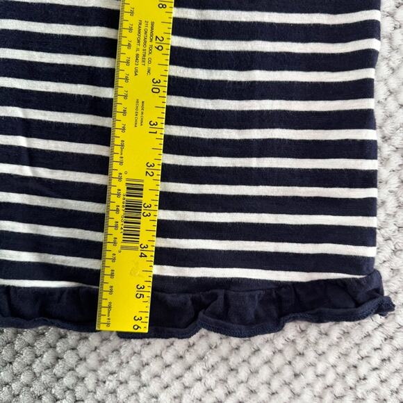 Boden Dress Women US4R Blue White Striped Emily Ruffle Jersey Stretch Crew Neck - Picture 10 of 13